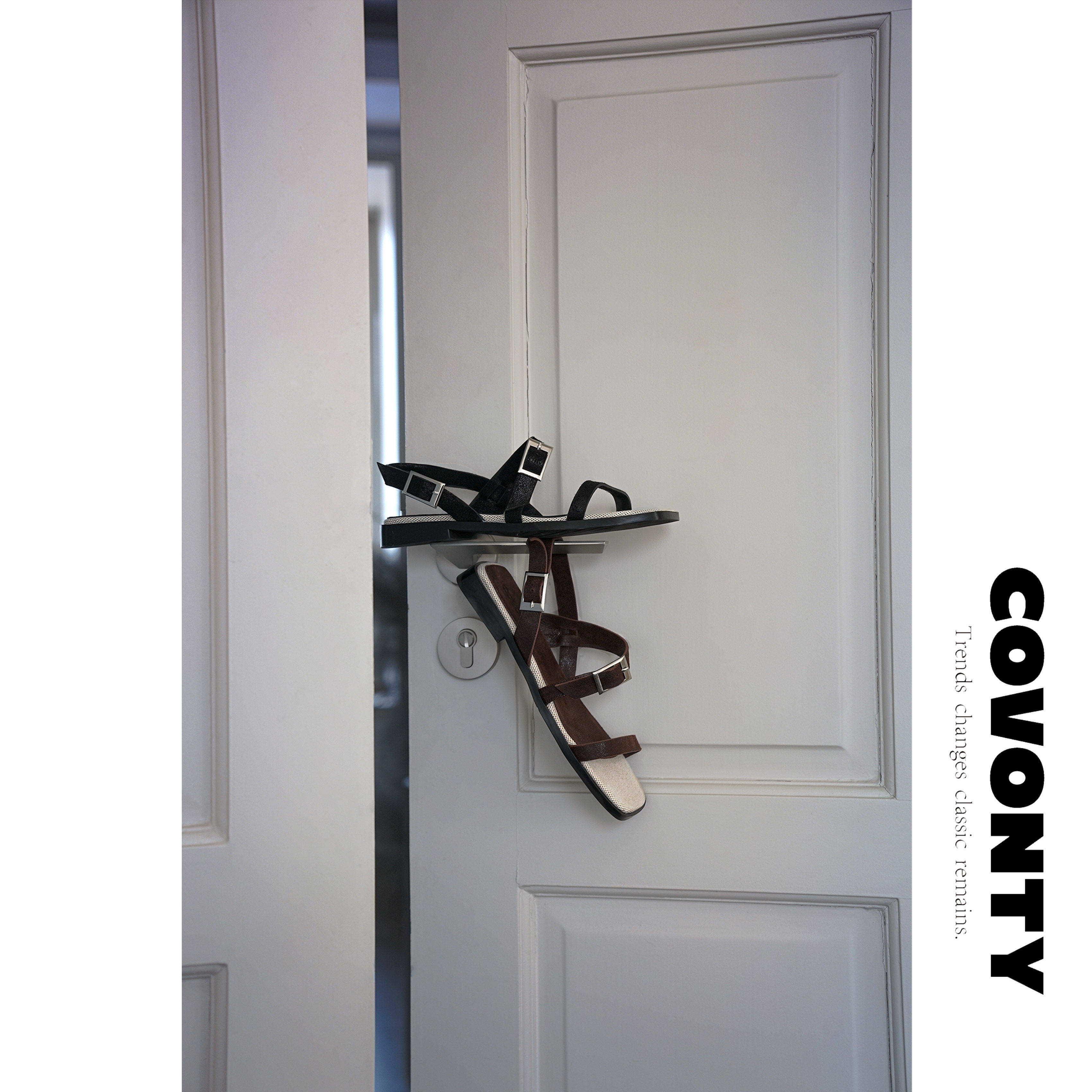 COVONTY【超能小太阳】 不撞款罗马凉鞋女夏一字带沙滩鞋主图