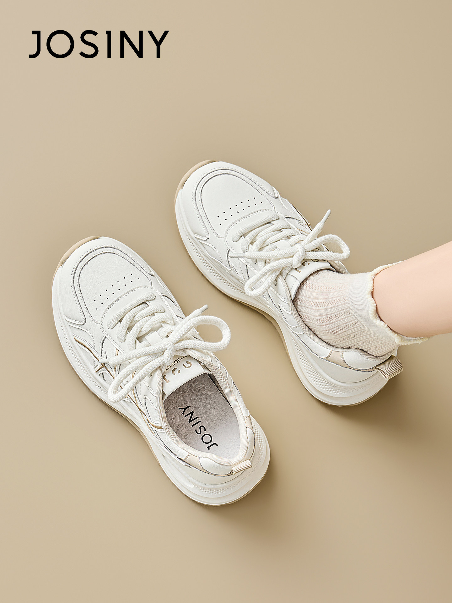 卓诗尼厚底老爹鞋女2026夏季新款网面透气增高百搭运动鞋休闲女鞋主图