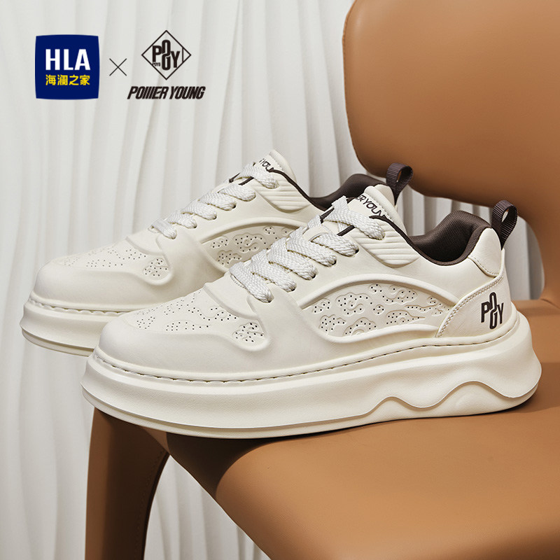 海澜之家小白鞋男鞋夏季2026新款潮流厚底增高青少年薄款休闲板鞋主图