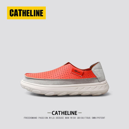 美国CAT.HELINE镂空乐福鞋男夏季新款软底休闲开车男士一脚蹬皮鞋