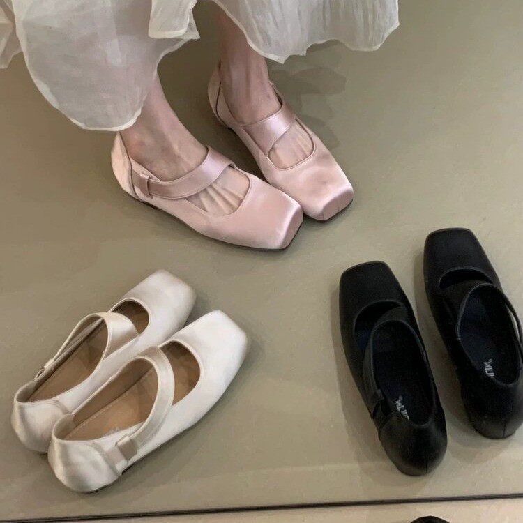 法式温柔风方头玛丽珍鞋女2026春夏季新款时尚优雅内增高浅口单鞋主图