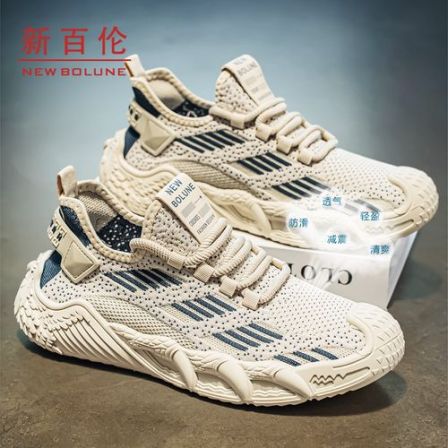 NEW BOLUNE/新百伦夏季新款透气飞织网面男鞋轻便时尚运动跑步鞋