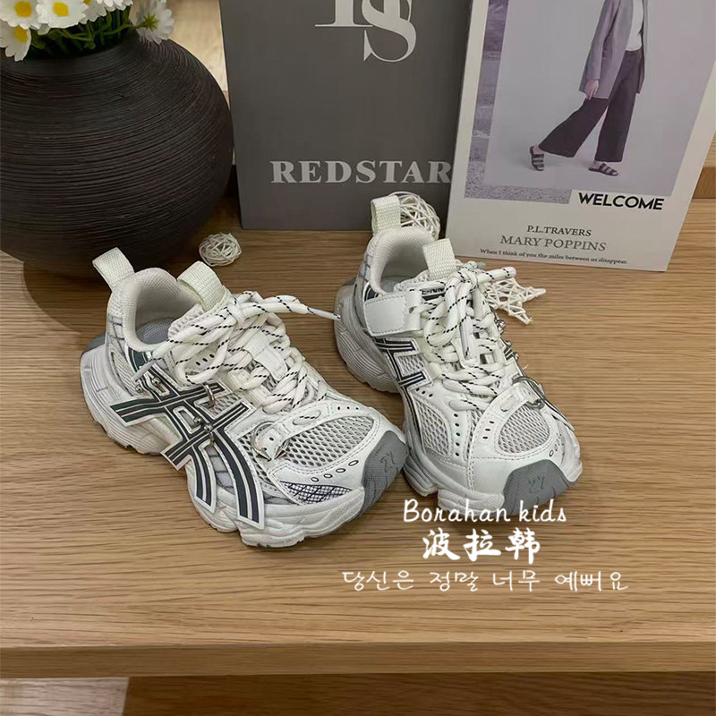 JBM 2026夏季女童网面透气老爹鞋儿童韩版休闲鞋男童百搭运动鞋子主图