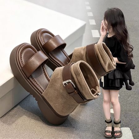 官网C&K儿童罗马凉鞋女童2026夏季新款勃肯洋派凉靴女孩公主外穿