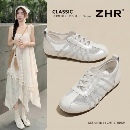 ZHR薄底网面镂空透气德训鞋女款