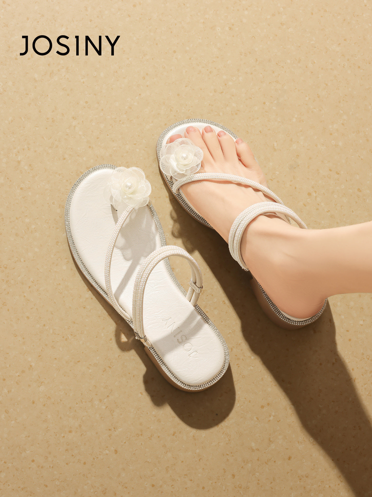 卓诗尼仙女风一字拖女鞋夏外穿主图