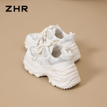 ZHR则则厚底增高老爹鞋女