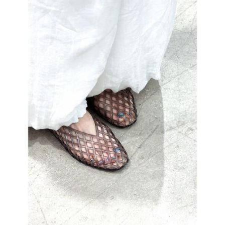 【跟高1.5cm】2026夏季新款法式透感编织果冻鞋镂空渔网鞋2321