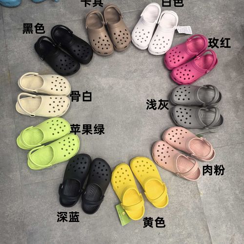 H8124 3291夏季情侣款成人洞洞鞋纯色包头凉鞋男女沙滩鞋儿童主图