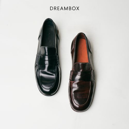 DREAMBOX钧博vibram马臀皮透气一脚蹬休闲皮鞋夏季薄款舒适乐福鞋主图