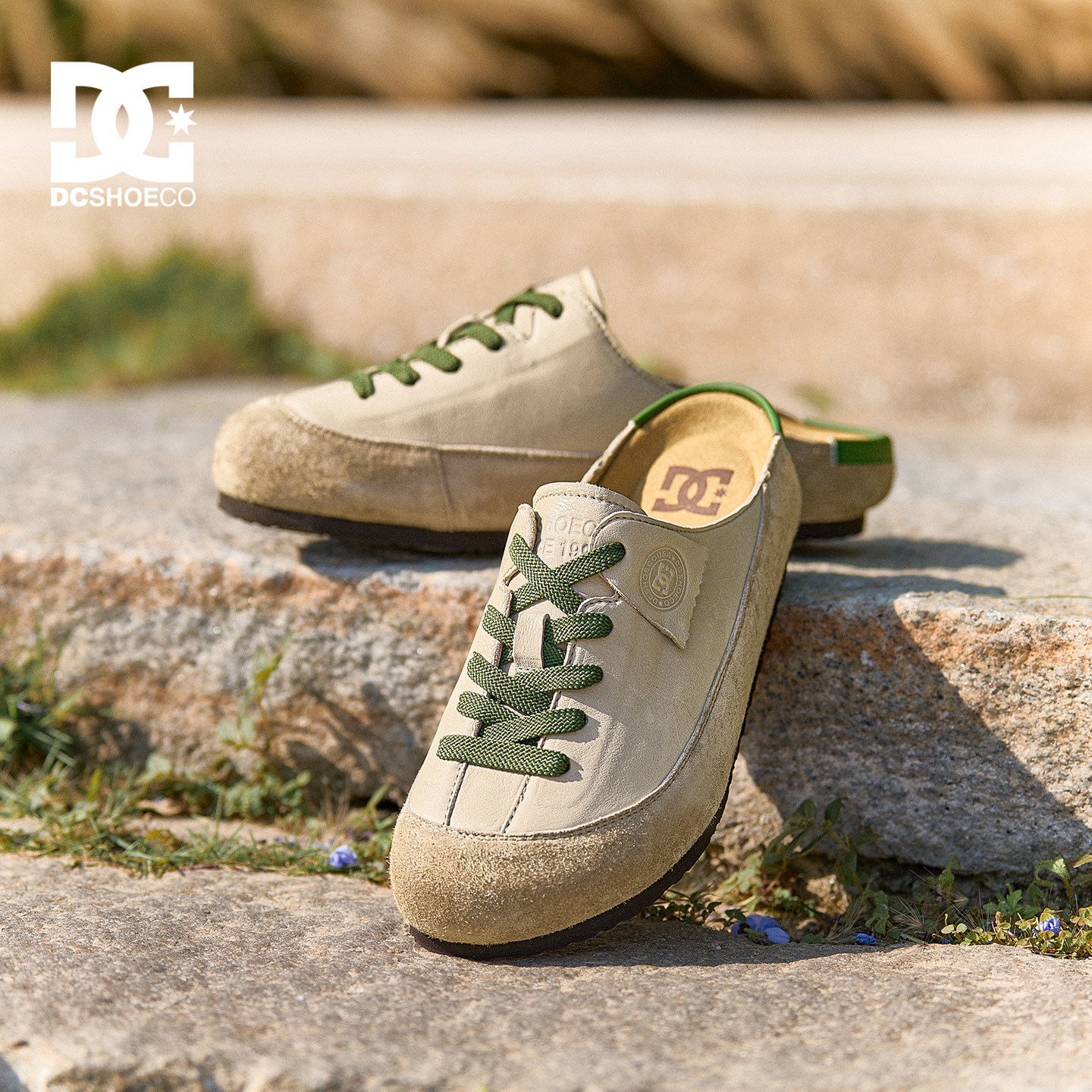 DCSHOES MOAB L2026夏季新款懒人一脚蹬包头拖鞋真皮勃肯半拖鞋男主图