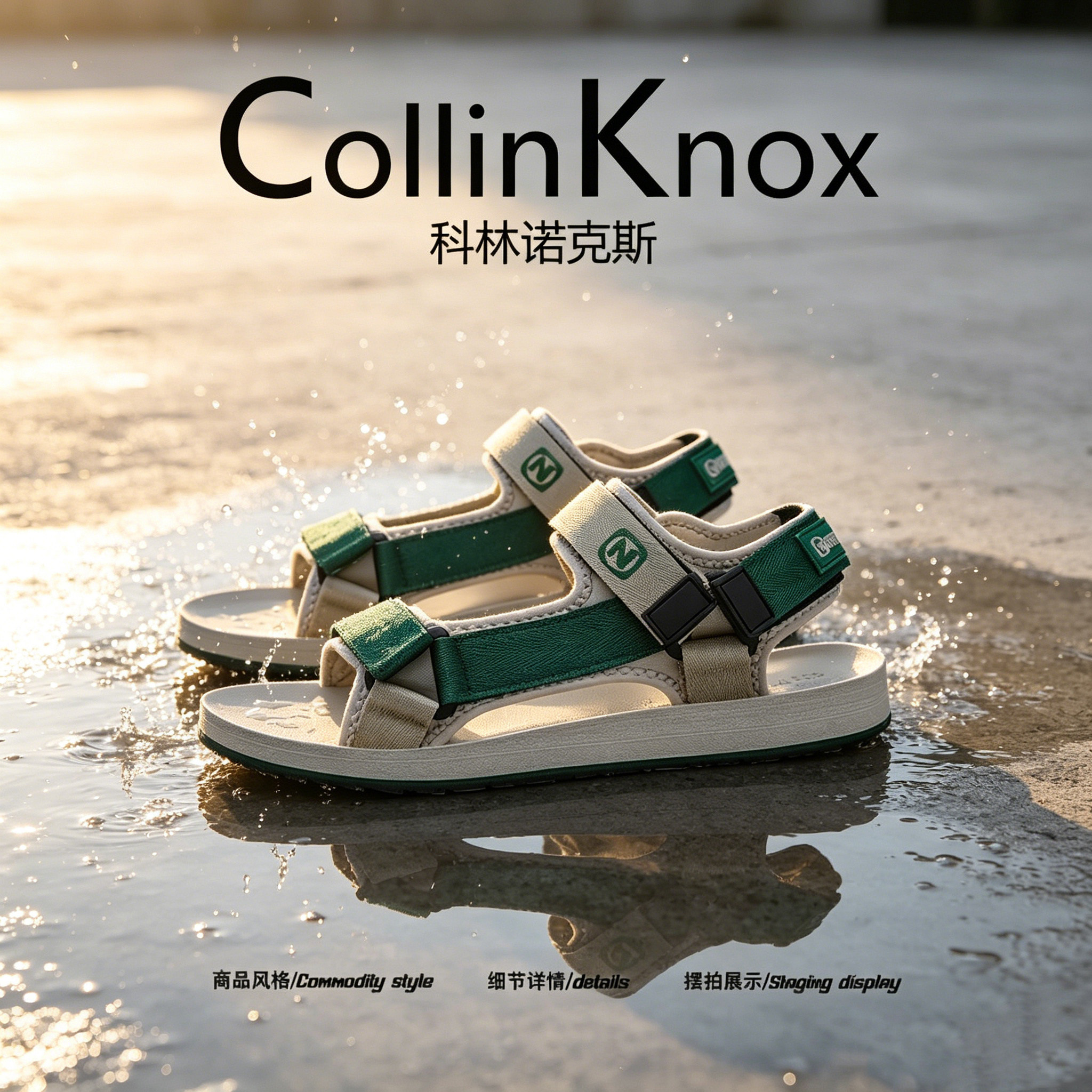 【出游好搭档】CollinKnox2026年夏季新款情侣款沙滩鞋大码涉水鞋主图