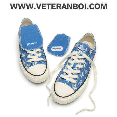 VETERANBOI 蓝色星星豹纹板鞋 STAR LEOPARD CANVAS SHOE