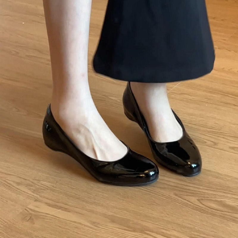 羊皮版~极简复古温柔风休闲时尚舒适低跟浅口单鞋女休闲平底单鞋主图