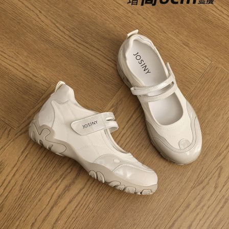 卓诗尼6CM内增高玛丽珍女鞋2026夏季新款小个子厚底芭蕾风运动鞋
