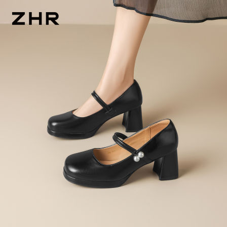ZHR法式浅口单鞋女配裙子女鞋