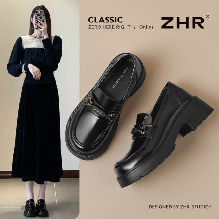 ZHR增高厚底小皮鞋不累脚JK单鞋