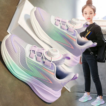 乔舟蓝女童跑步鞋2026夏季新款网面透气儿童运动鞋子女孩学生跑鞋