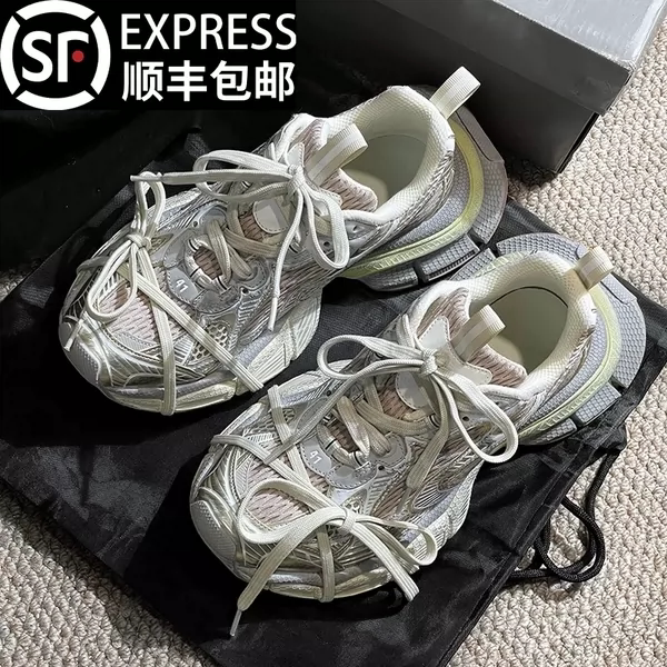 正品巴黎做旧3xl老爹鞋男女款夏季新款情侣百搭厚底休闲运动鞋潮主图