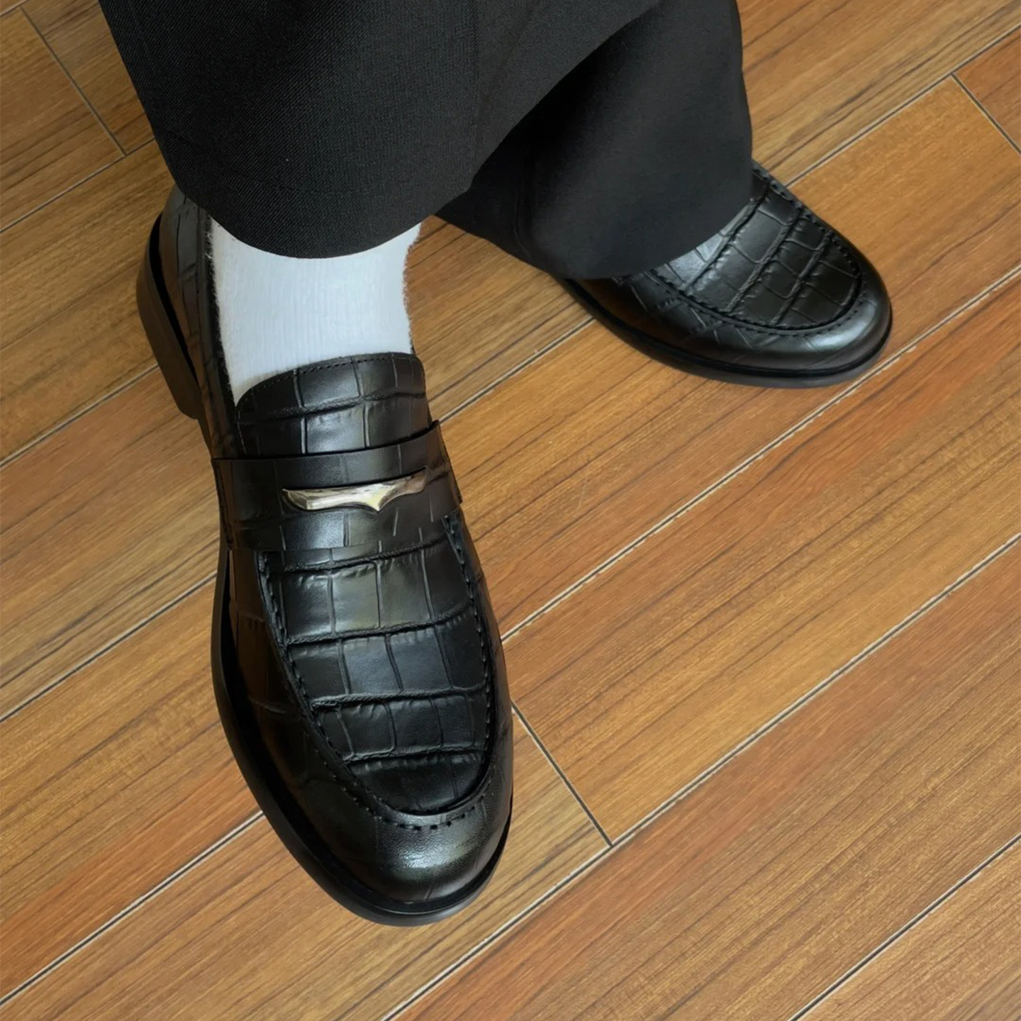 老钱风乐福鞋男士通勤套脚复古德比cleanfit百搭户外透气休闲皮鞋主图