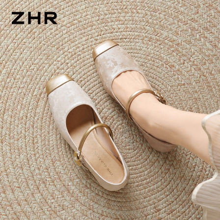 ZHR则则粗跟玛丽珍鞋女2026新款夏季中式浅口单鞋绝美方头小皮鞋