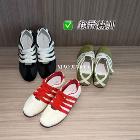 XIAOJIAOYA【绑带德训】“小众设计舒适软底魔术贴德训鞋”（跟高3）