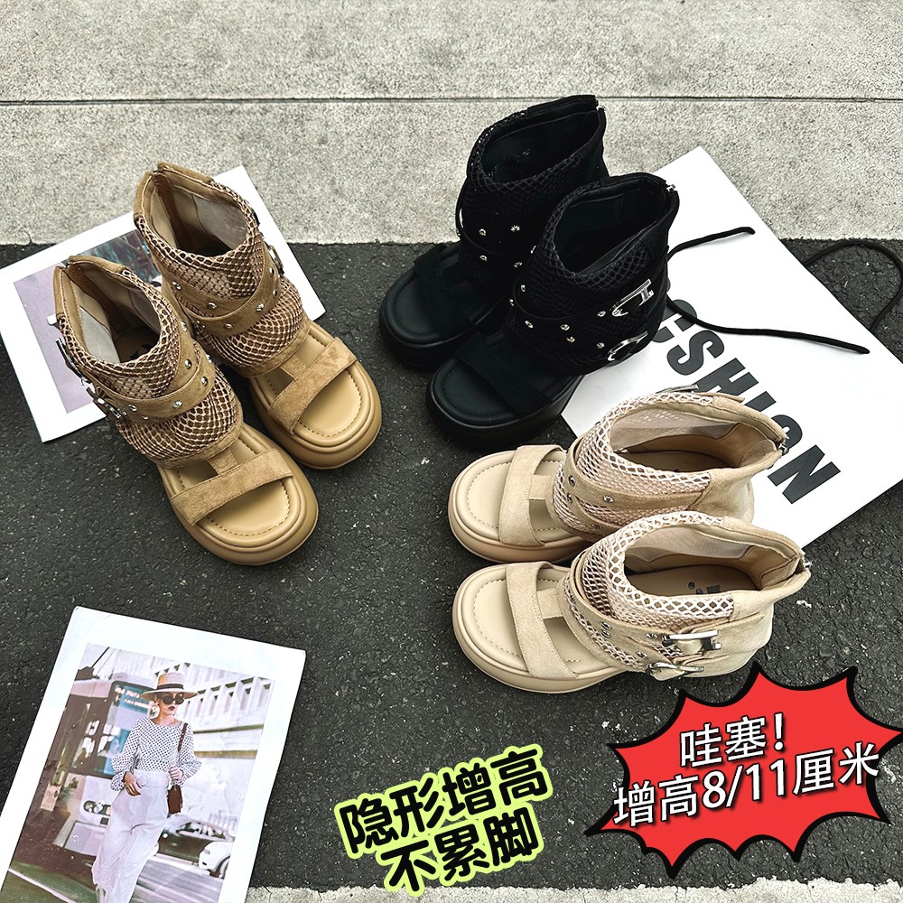 【CoCo专属】增高8/11CM2026夏新款百搭休闲厚底凉鞋气质女鞋80937主图