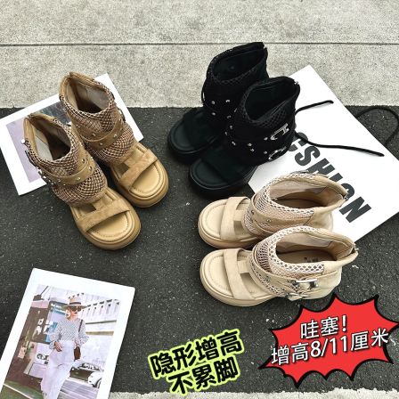 【CoCo专属】增高8/11CM2026夏新款百搭休闲厚底凉鞋气质女鞋80937