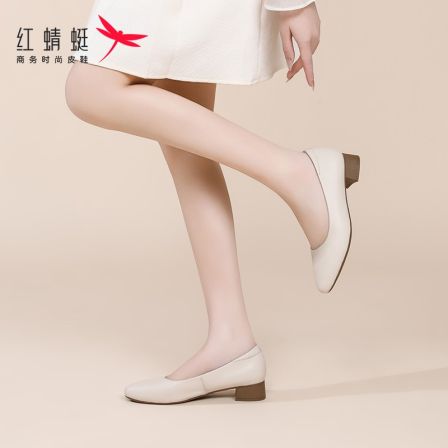 红蜻蜓2026春夏低跟粗跟上班休闲小皮鞋高跟鞋真皮单鞋通勤职业鞋