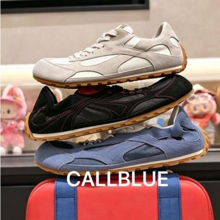 CALLBLUE『赤足宽楦合集』夏季透气牛反绒真皮薄底一脚蹬轻弹男板鞋