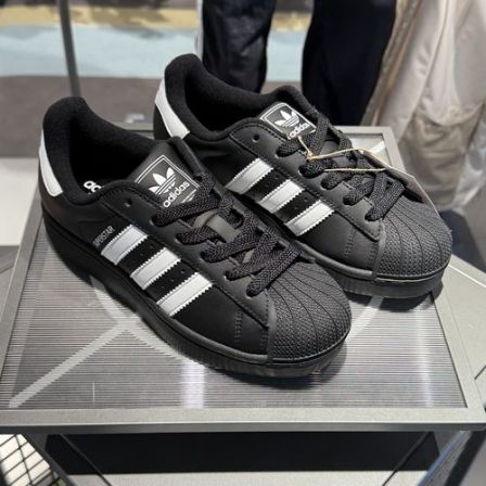 adidas/阿迪达斯三叶草经典黑贝时尚休闲黑色贝壳头LA1391