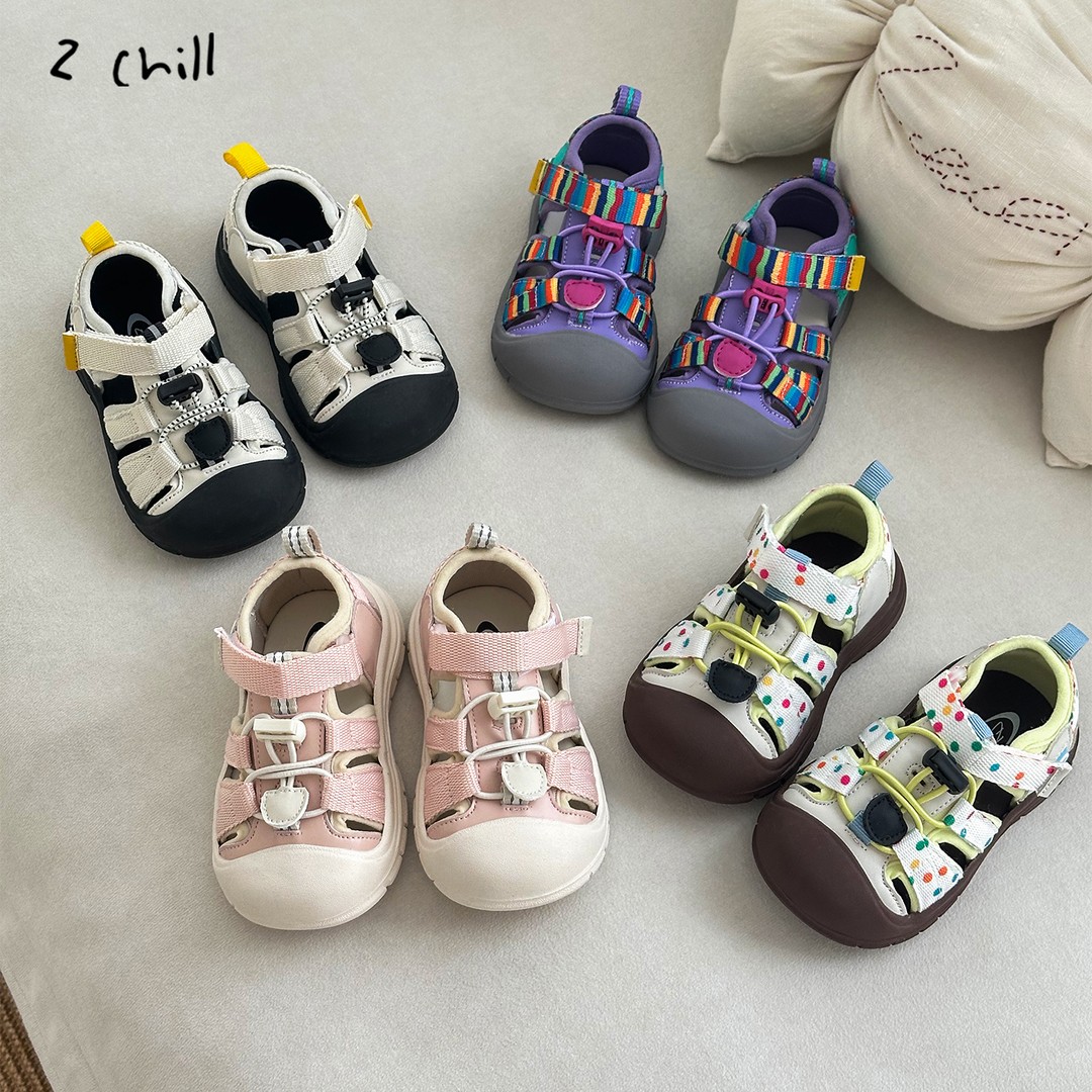 「Z CHILL」【糖果多巴胺】女小童软底迷彩包头鞋休闲户外凉鞋BX6391主图
