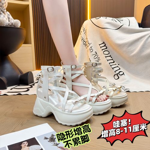 【CoCo专属】增高8/11CM2026夏新款爆款时尚百搭增高厚底女鞋61100主图