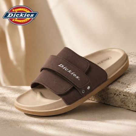 Dickies 拖鞋男士夏季轻奢反绒凉拖鞋魔术贴可调节防滑防臭一字拖