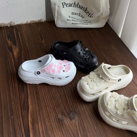 小发喵正品「厚底潮酷随性洞洞鞋｜立体繁花绽放摩登格调」777