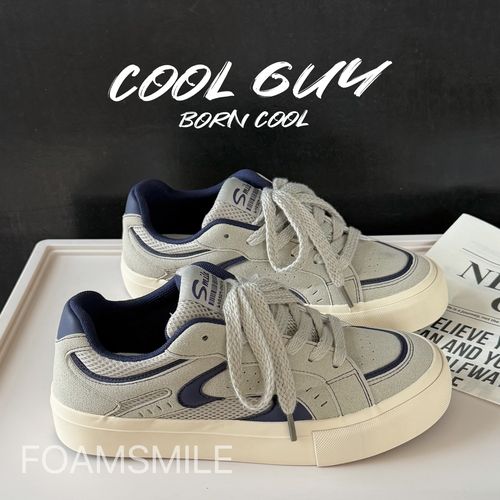   Foamsmile| 新品酷帅男孩休闲鞋干净厚底透气板鞋面包鞋小众鞋主图