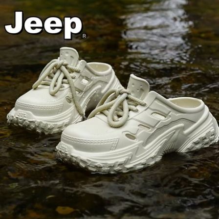 JEEP/吉普包头凉拖鞋男女款户外一脚蹬溯溪洞洞鞋运动沙滩鞋厚底