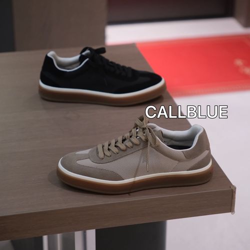 CALLBLUE『夏季回馈』Tennis透气真皮老钱百搭足弓支撑德训平底板鞋主图