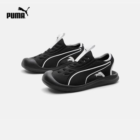 PUMA彪马童鞋中童魔术贴拖凉鞋软底沙滩防滑撞色包头凉鞋山系户外