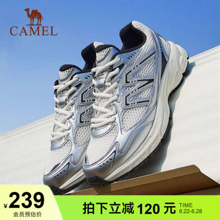 骆驼追寻慢跑鞋男鞋网面透气复古休闲运动鞋老爹鞋耐磨登山鞋男款
