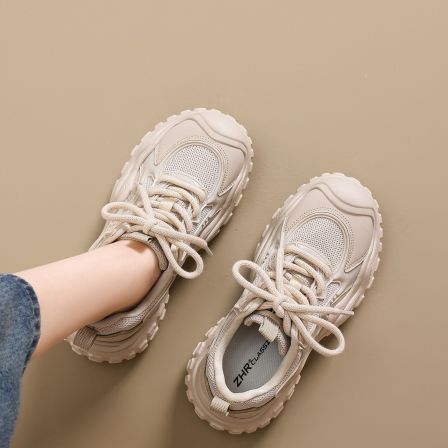 ZHR则则厚底老爹鞋女2026夏季新款网面透气登山鞋户外休闲运动鞋