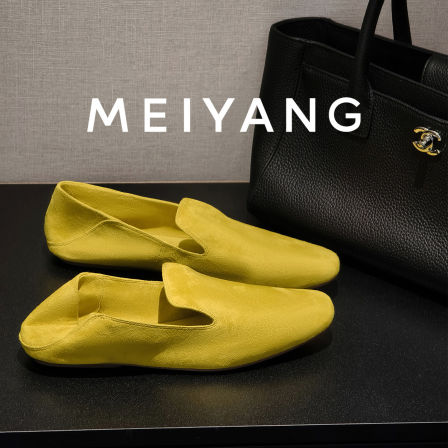 美洋MEIYANG 青蓝乐福鞋 点缀~休闲简约懒人一脚蹬平底踩穿A0859