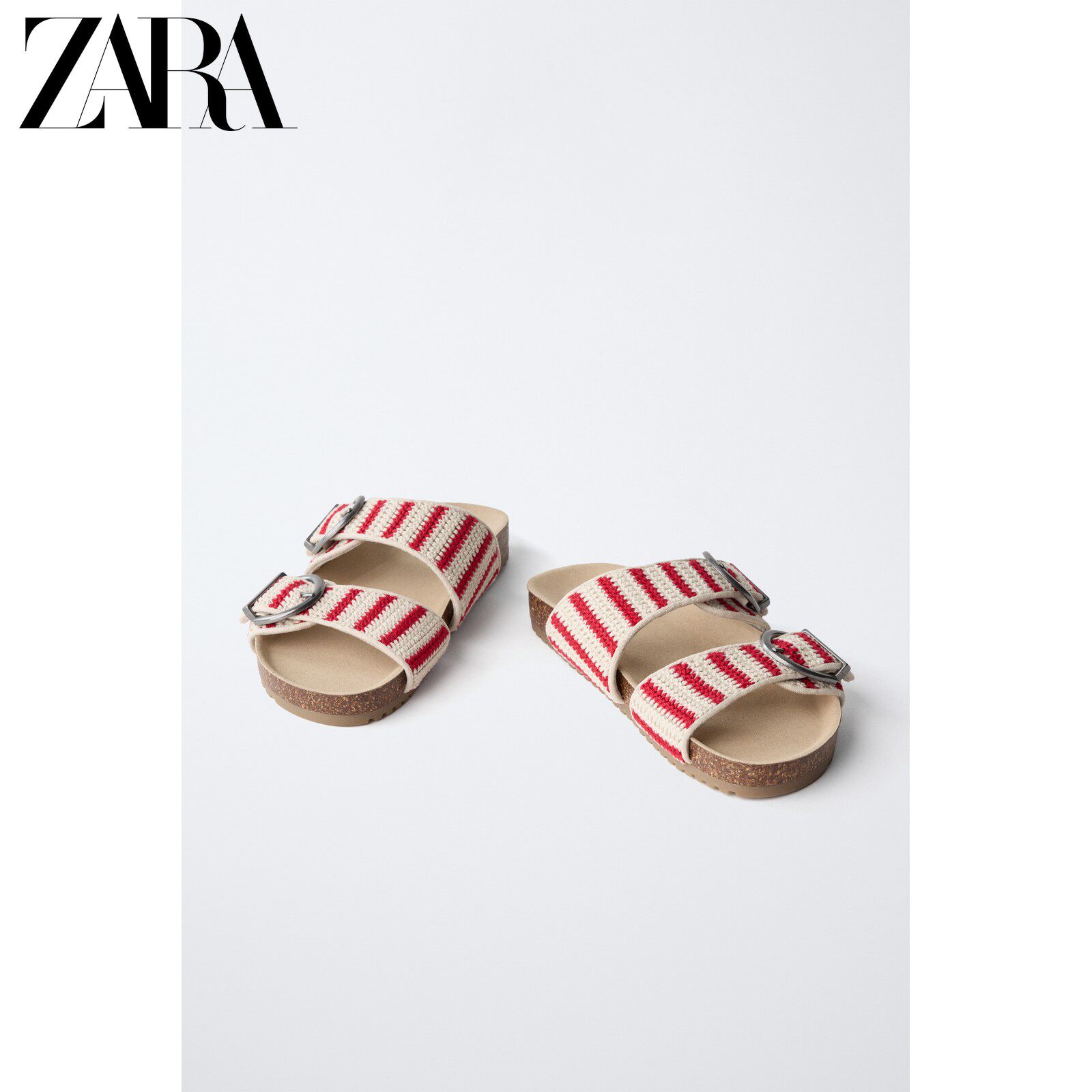 ZARA2026夏季新品 童鞋女童 钩针编织效果搭扣凉鞋 2610830 600主图