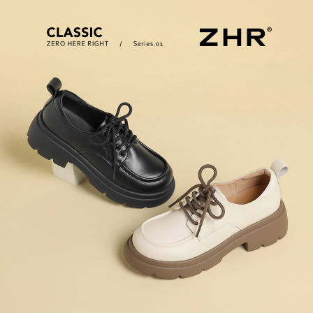 ZHR则则厚底乐福鞋女款2026秋季新款英伦风深口单鞋配裙子小皮鞋