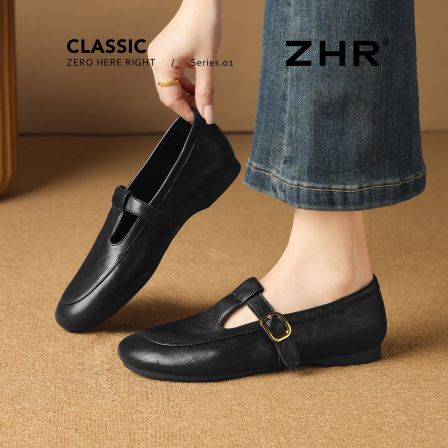 ZHR则则羊皮乐福鞋女2026新款秋季英伦风小皮鞋玛丽珍单鞋妈妈鞋