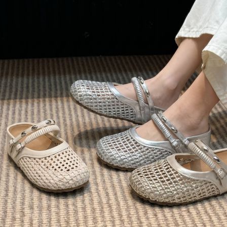 贾不假包头半拖鞋女2026新款夏季休闲外穿镂空透气懒人一脚蹬凉拖