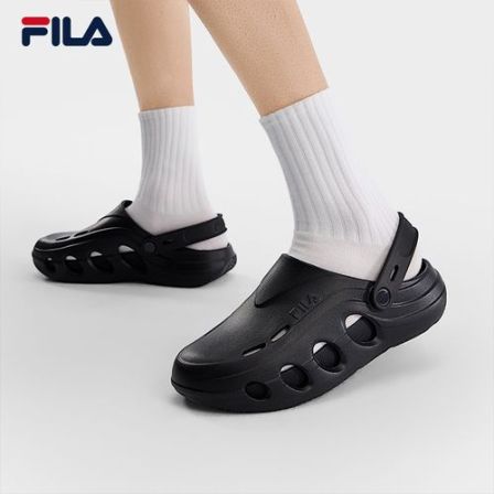 泡泡拖鞋|FILA斐乐洞洞鞋男鞋2026夏新款厚底拖鞋外穿游泳包头鞋