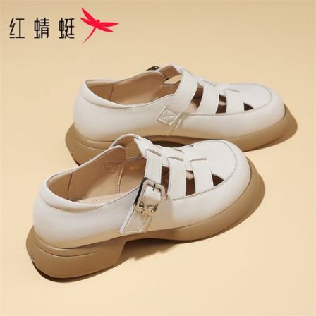 红蜻蜓配裙子百搭专用鞋女2026新款夏镂空洞洞鞋防滑软底运动凉鞋