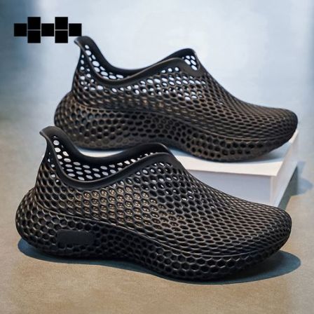 CAOP草牌3D打印拖鞋透气防滑科技软底一脚蹬沙滩鞋户外软底洞洞鞋