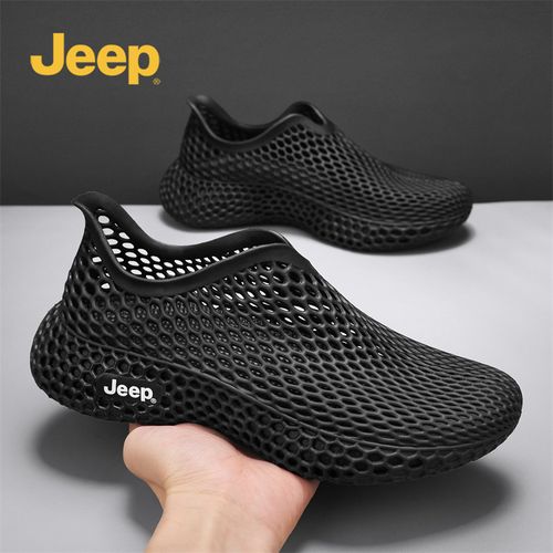 Jeep吉普男性2026夏季新款透气3D打印沙滩鞋轻便透气休闲洞洞鞋子主图